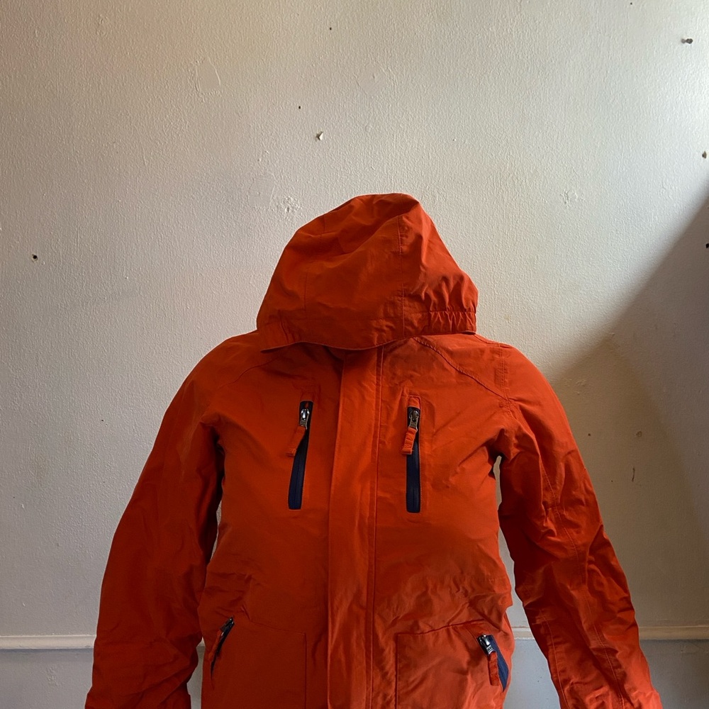 Lands End Youth L 14-16 Orange Hooded double Zip Jacket